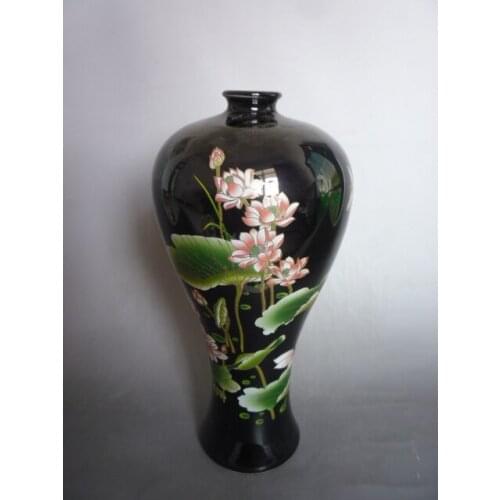 Rare Collection Qianlong (1711-1799) famille rose porcelain Lotus vase, best collection& adornment, Free shipping