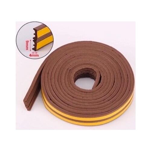 Door Window EPDM Rubber Self-adhesive Sealing Strip Sliding Screen Sash Cupboard Wardrobe Closet Seals Gasket 9 x 4mm 20M Brown