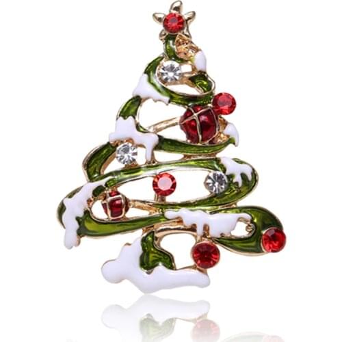 Christmas brooch Skiing Santa Snowman Pin Badge Gloves Socks Crutches Bells Wreaths Christmas Tree Gift Cloth Decoration