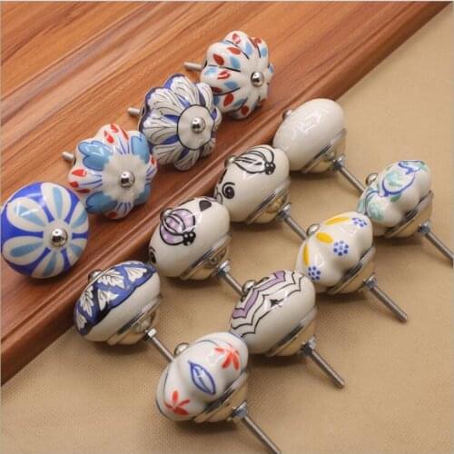 Cabinet Pulls Rural Pumpkin Design Round Drawer Knobs Handles Cupboard Wooden Door Knobs Hardware