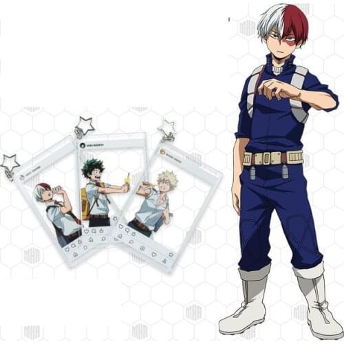 Anime My Hero Academia Midoriya Izuku Todoroki Shouto Bakugo Katsuki Action Figure Printed Acrylic Keychain Pandant Ornaments