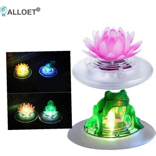 LED Solar Lotus Light Pool Floating Flower Colorful Solar Lamps Waterproof Garden Lawn Lamps Yard Art Home Courtyard Decoration