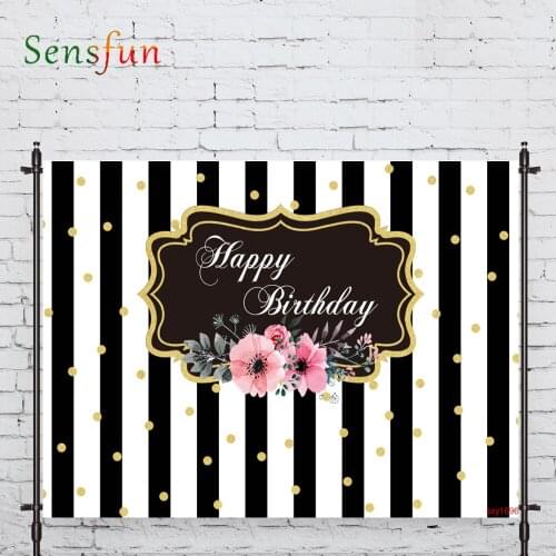 LEVOO Vinyl Photo Backdrop Stripes Black Frame Birthday Dots Photocall Decor Fabric New Shoot Photography Backdrop
