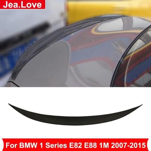 Real Carbon Fiber Rear Spoiler Wind Wing Back Trunk Tail Decoration For BMW 1 Series E82 E82P E88 1M 120i 125i 128i 2007-2015