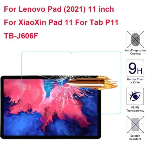 9H Tempered Glass For Lenovo Pad (2021) 11 inch XiaoXin Pad 11 For Tab P11 TB-J606F Screen Protector Tablet Protective Film