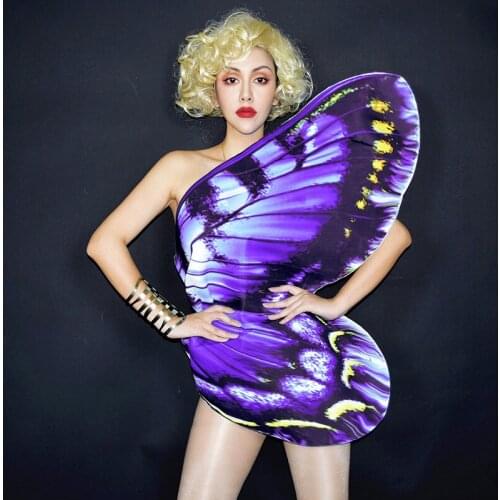 Cosplay Butterfly Bodysuit Women Performance Wear Nightclub Bar Female Singer DJ DS Stage Costume Festival Outfit Lady DNV13340