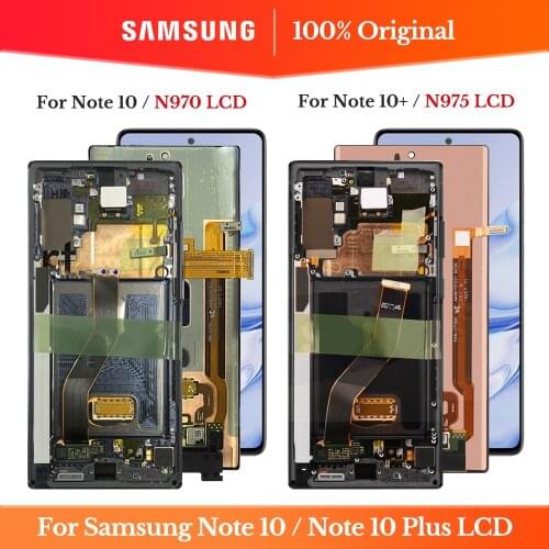 100% ORIGINAL Lcd Screen For Samsung Galaxy Note 10 Lcd N970 N970F note10 plus Lcd N975 N9750 LCD Note 10 Display Touch Screen