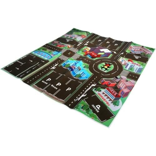 70 * 70CM Thick Town City Traffic Baby Crawling mat PVC Climbing Pad Green Road Childrens Play Mat Carpet for Baby