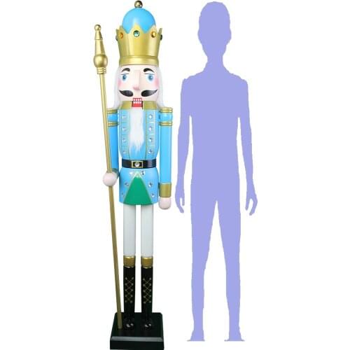 CDL 4feet/120cm/4ft/4foot Life sized large/Giant Blue Christmas Wooden Nutcracker King & Soldier Ornament Doll K17