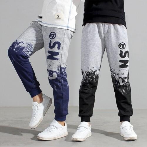 Spring Autumn Children Pants Boy Sports Pants Big Boy Pants Teenage Kids Casual Trousers Boys Elastic Waist Bottoms 4-13 Years
