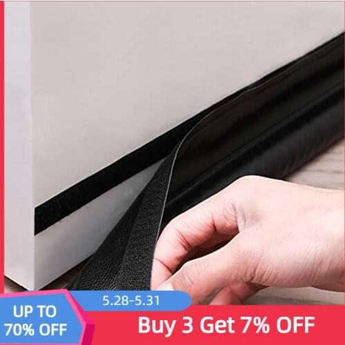 94cm Adjustable Door Draft Stopper One Sided Self Adhesive Weather Stripping Reduce Noise Windproof Dust Proof PU Seal Foam