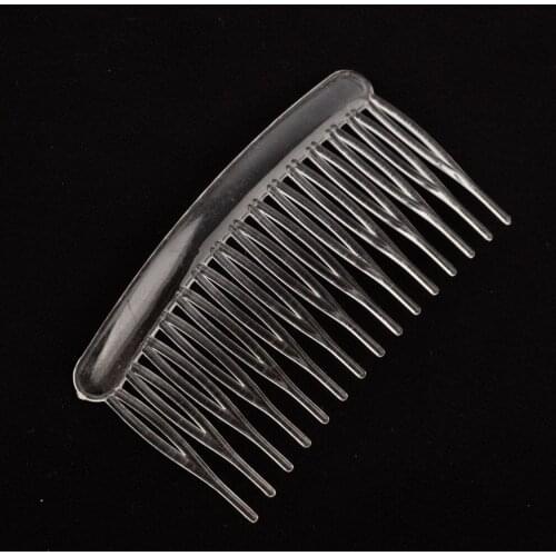 100pcs 8x4.5cm handmade comb 15tooth plastic headwear hair accessories women transparent white clear plastic hair comb findings