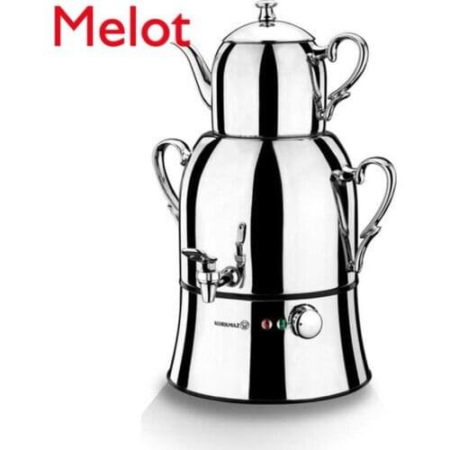 Chrome electric turkish teapot, tea maker, samovar, kettle A334 - Fast Shipping