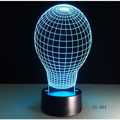 Artistic Abstraction Bulb 3D USB Night Light Colorful LED Desk Table Light Lamp for Home Bedroom Wedding Decoration GX-001