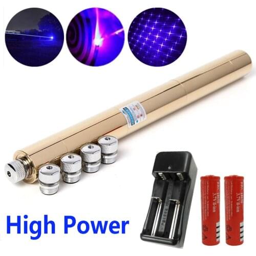 Copper blue laser flashlight with adjustable focus 450nm high power burning laser pointer burning match/candle/burning cigarette