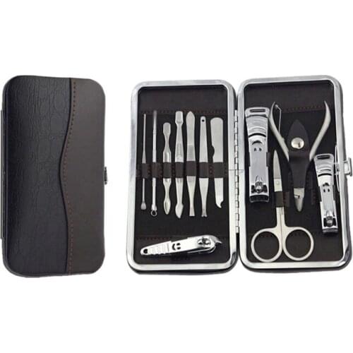 12pcs Manicure Nail Clipper with case Set for nails art Care Kit Tools shilak pedicure