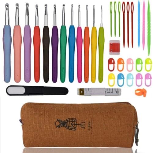 Knitting Needles Set DIY Weave Crochet Hook Set With 2.0-8.0mm Crochet Hooks For Crocheting And Knitting Needle Arts Craft Gift