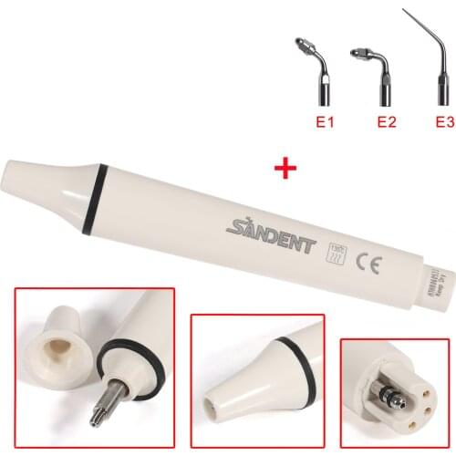 Dental Piezo Ultrasonic Scaler Handpiece & 3Types E1 E2 E3 Scaler Perio Tips Fit EMS Cavitron
