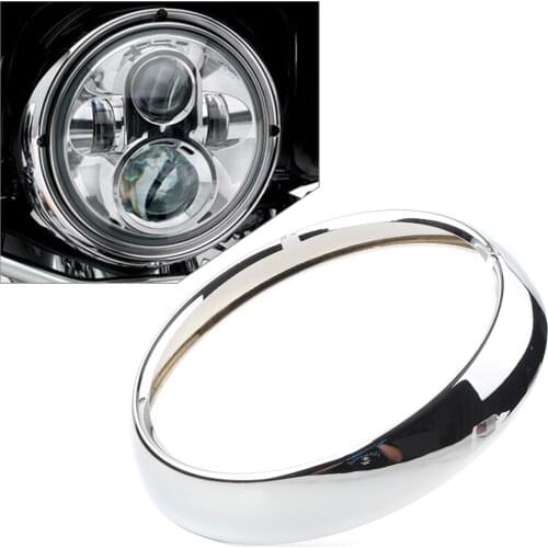 7" Chrome Motorcycle Head Light Headlamp Ring Cover Decor Trim for Harley Touring Road King Electra / Street / Tri Glide