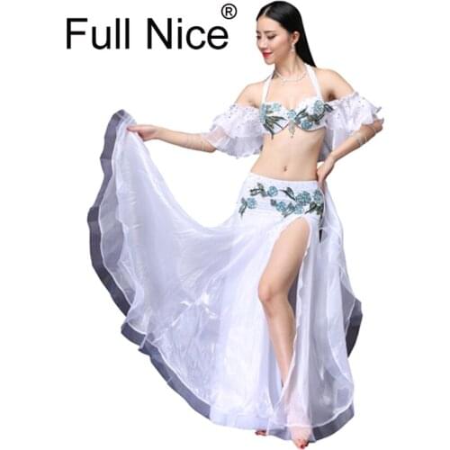 New Performance Dancewear Bellydance Clothes Professional Women Egyptian Belly Dance Bra Belt Skirt Oriental Beaded Belly Dance