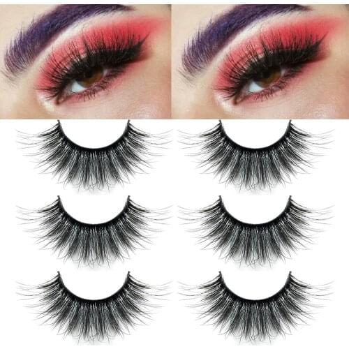 2019 NEW 3D Mink 3 Pairs Handmade Cross False Eyelashes Beauty Makeup Thick Fake Eye Lashes Extension Tools Eye Cosmetic