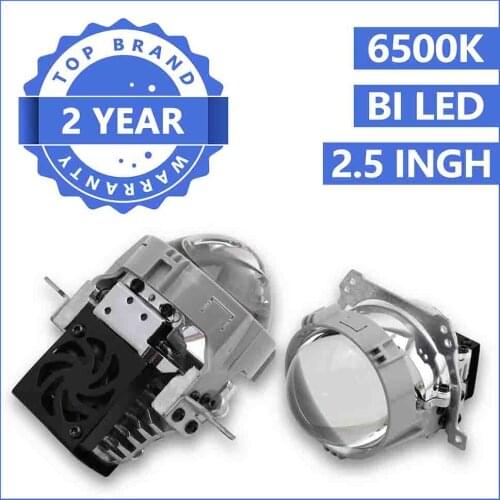 New Arrival 2.5inch 40W 6000k Car Bi LED Projector Lense Headlight Auto LED Projector Headlamp Car Light DIY Accessories