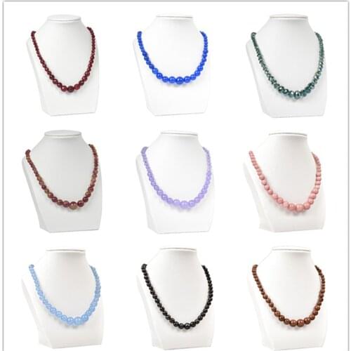 New Arrival 6-14mm Tigereye Chalcedony crystal Tower Necklace Chain for Women Girls Gifts Wholesale Jewelry Making Wholesale 18"