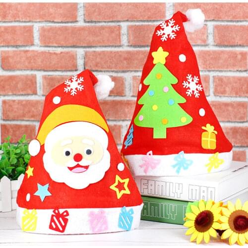 NEW christmas decoration crafts hat kindergarten lots arts crafts diy toys Puzzle crafts kids for childrens toys girl/boy gift