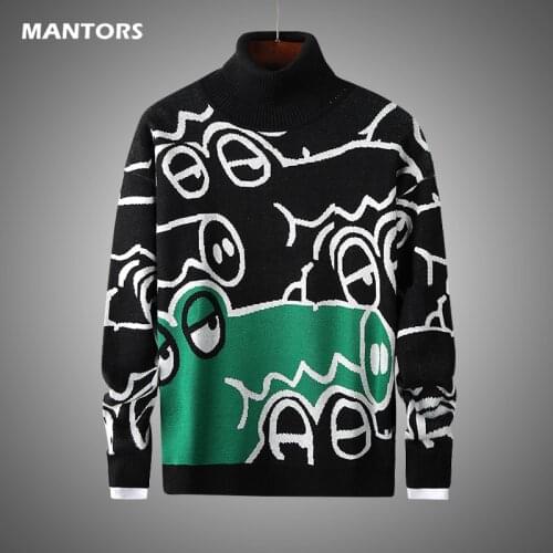 Autumn Winter Mens Slim Sweaters Fashion Cute Cartoon Pullovers Coat 2020 Knitted O-Neck Sweaters Men Clothing Long Sleeves
