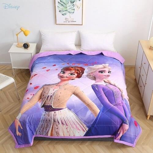 Purple Disney Frozen Printed Summer Quilt Anna Elsa Cartoon Thin Comforter Throw Blanket Boys Girls Kids Baby Adult Bedspreads