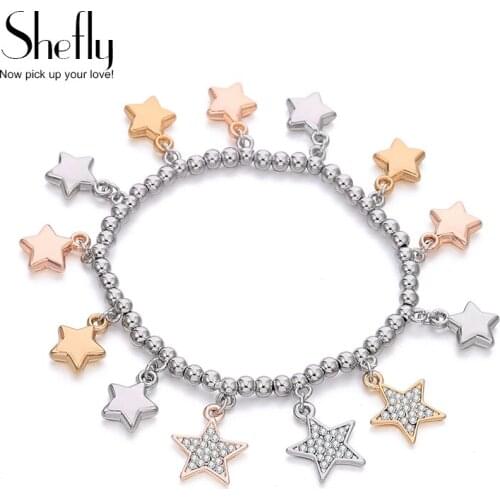 Boho Handmade Multi Color Beads Bracelet for Couples Women Ctue Crystal Stars Bracelets & Bangles Creative Jewelry Gifts 2019