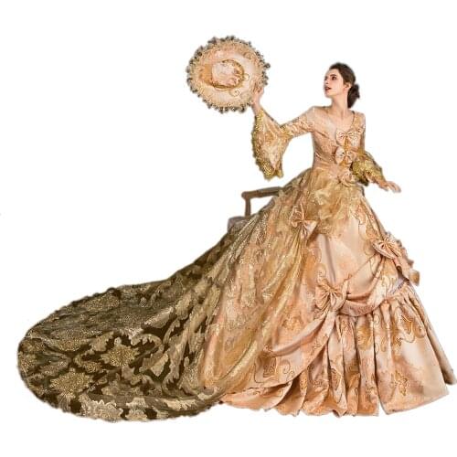 Rococo Golden court suit British noble princess costume party masquerade party Annual Meeting Drama Studio Victorian dress