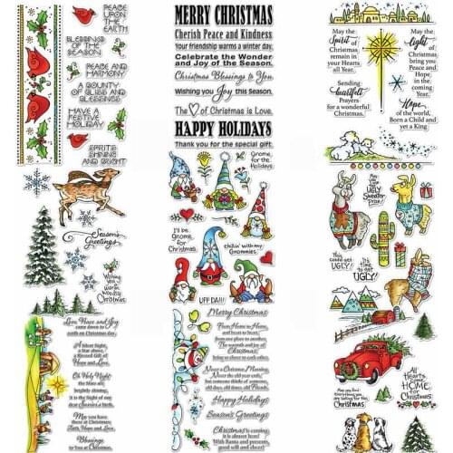 Christmas Santa Claus Animal Snow Sentence Clear Stamp DIY Scrapbooking Craft Cards Decorate Stencil New Transparent stamp 2019