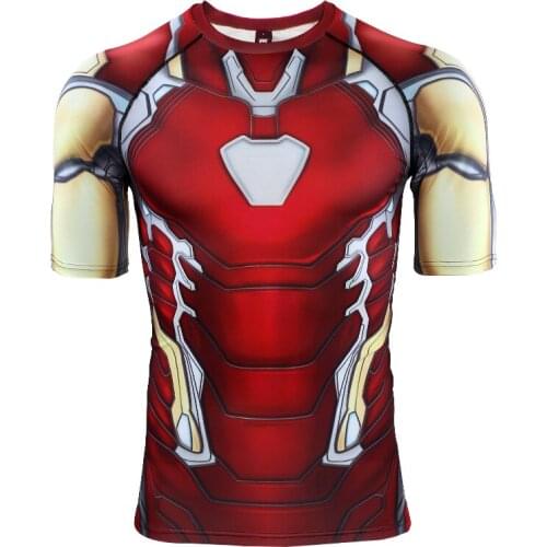 S-4XL Raglan Sleeve 3D Printed T shirts Men Compression Shirt Short Sleeve Cosplay Quick Dry Sports Fitness Tops For Male