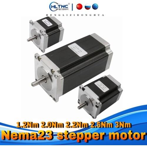 CN/RU/EU Nema23 stepper motor 1.2Nm/2.0Nm/2.2Nm/2.5Nm/3Nm 3A 56mm/76mm/82mm/100mm/112mm length for3 aixs 4 axis CNC router