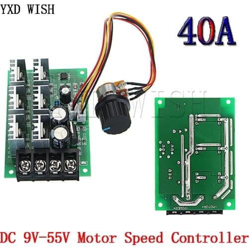 DC 9V-55V 9/12/24/36/48/55V 40A Motor Speed Controller ZW40 Electric PWM Speed Control Regulator With Reversible Switch