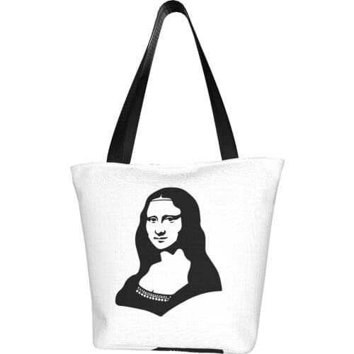 Mona Lisa Shopping Bag Aesthetic Cloth Outdoor Handbag Female Fashion Bags