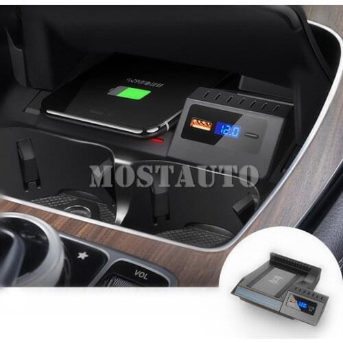 The Phone With QI Wireless Charging For Benz C-Class GLC W205 X253 Car Wireless Charger Wireless Phone Fast Charging 2015-2020