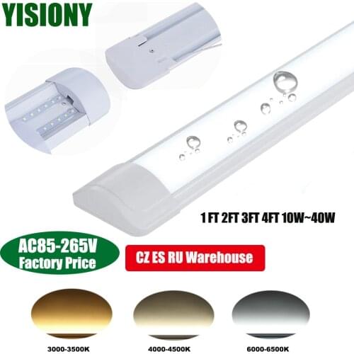 YISIONY LED Tube Light 85-265V 60cm 120cm Wall Lamp Bulb Light Lampada 40W 30W 20W Tobe lampa For Home Indoor Kitchen Lighting