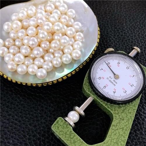 Zhuji China Natural Freshwater Pearl High Luster Flawless Half Hole Round Pearl Beads 3-3.5mm 3.5-4mm