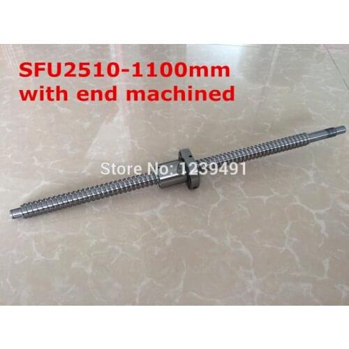 1pc SFU2510- 1100mm ball screw with nut according to BK20/BF20 end machined CNC parts