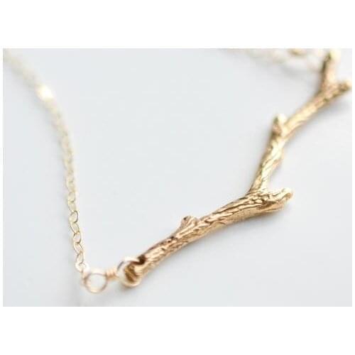 30 Tree Branch pendant chain Necklace Nature Woodland Twig Simple Olive Bar Necklace Botanical Limb Necklace jewelry lucky gift