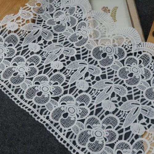 32CM wide black and white milk silk water-soluble lace fabric DIY dress skirt accessories