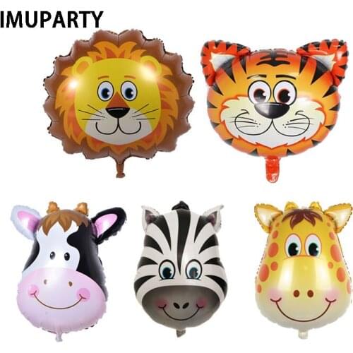 5pcs/lot Animal Ballons Aluminium Foil Jungle Theme Birthday Party Kids Decoration Supplies Baby Shower Gift Favors for Children