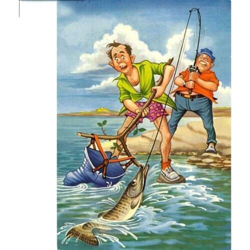 New product 5D DIY diamond painting full square/round diamond "cartoon fishing" embroidery cross stitch mosaic home decoration