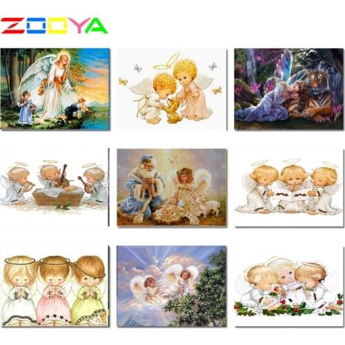 Diy Diamond Painting Cross Stitch Religion Diamond Embroidery Angel Girl Picture Landscape Wall Sticker 5D Diamond Mosaic 2Ts04