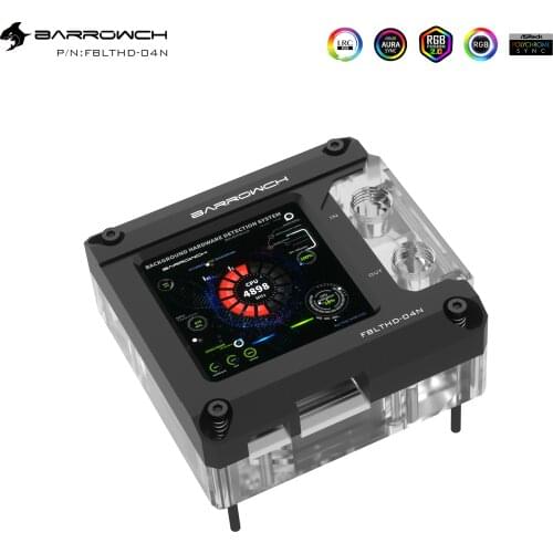 Barrowch PC water cooling CPU cooler processor Water Block HDMI Display For Intel 1440*1440px 2.9 inch FBLTHD-04N