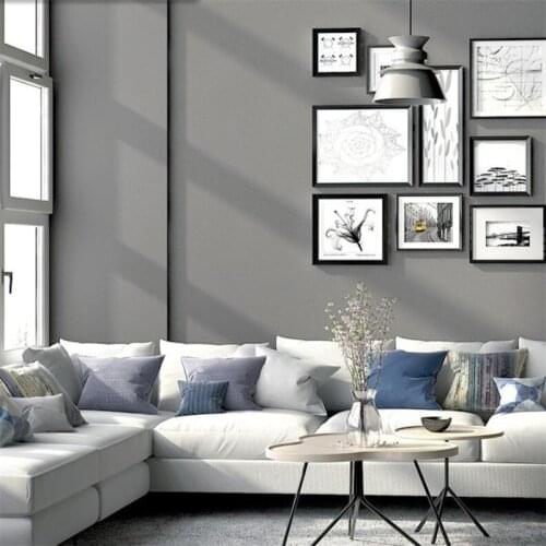 Beibehang Dark gray cement color pure color bedroom high gray wallpaper romantic purple childrens room princess boy wallpaper