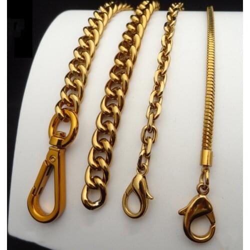 Gold Color Brand Bag Chain Women Clutch Luxury Chain Single Shoulder Purse Handle Metal Buckle Bag Parts Belt Straps Craft