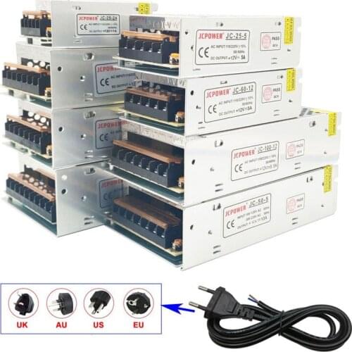 DC12V 1A~60A 12W~720W Power Supply Transformer Constant Current Driver Matching Plug Adapter For WS2811 WS2815 Led Light Strip